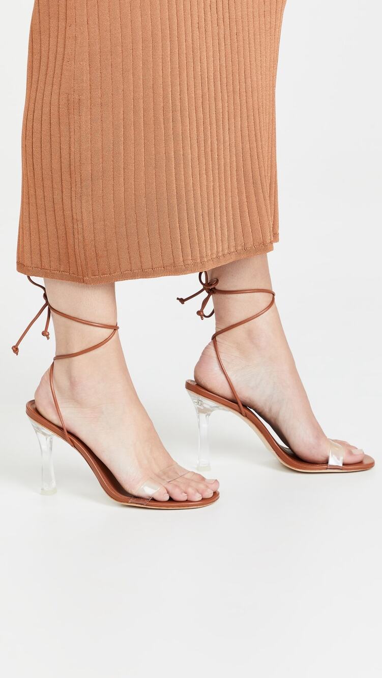 Larroude Gloria Heels Sandals Leather Vinyl Party Evening Going Out Fall 7.5